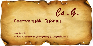 Cservenyák György névjegykártya