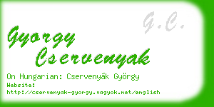 gyorgy cservenyak business card