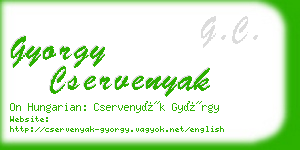 gyorgy cservenyak business card